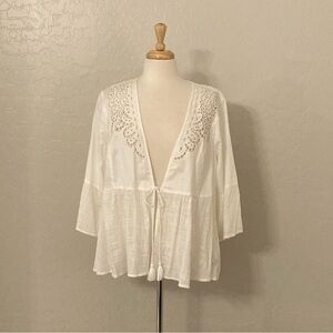 Torrid Ivory Embellished Shirt Jacket 2/2X